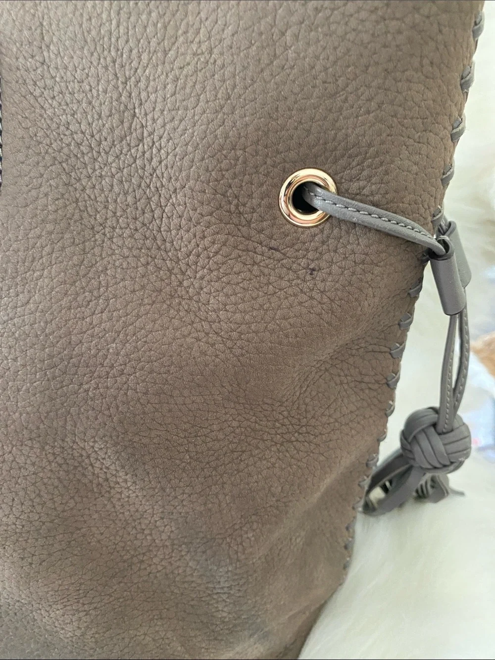 Kate Spade New York Pratt Street Brandice Suede Tote Bag in Taupe